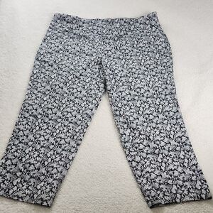 Black and White Snake Patterned Pants Capri 22W